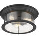 Sonna 3 Light 15.5 inch Matte Black Flush Mount Ceiling Light