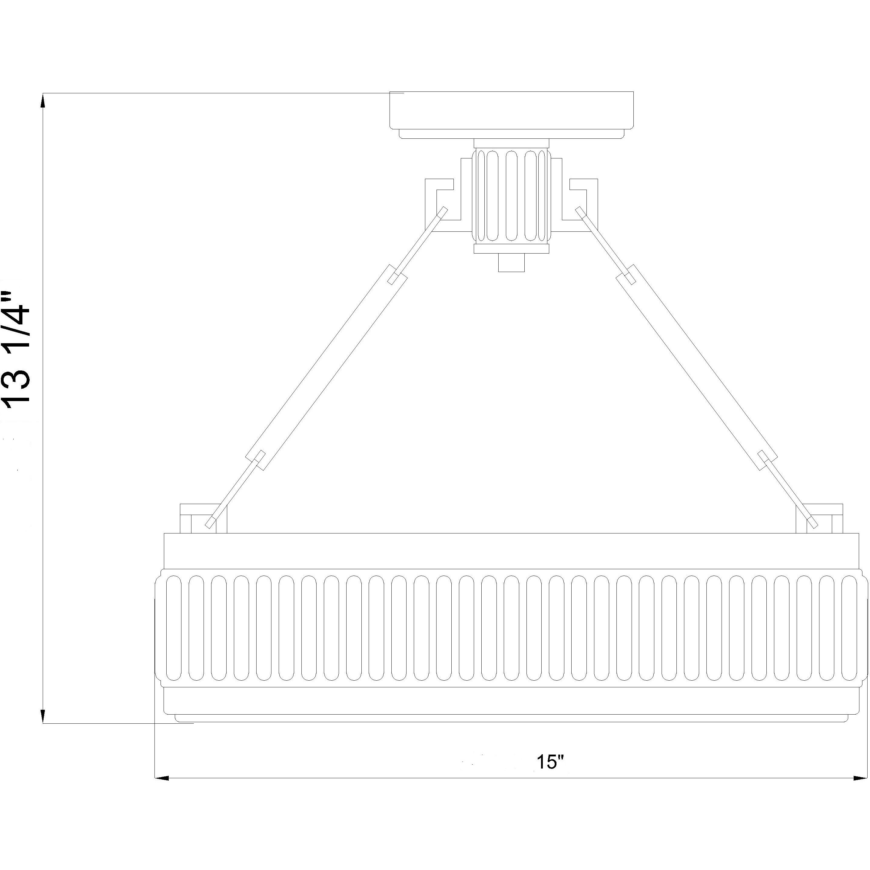 Quinn LED 15 inch Satin Nickel Semi Flush Mount Ceiling Light