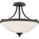 Bordeaux 3 Light 17.13 inch Bronze Semi Flush Mount Ceiling Light