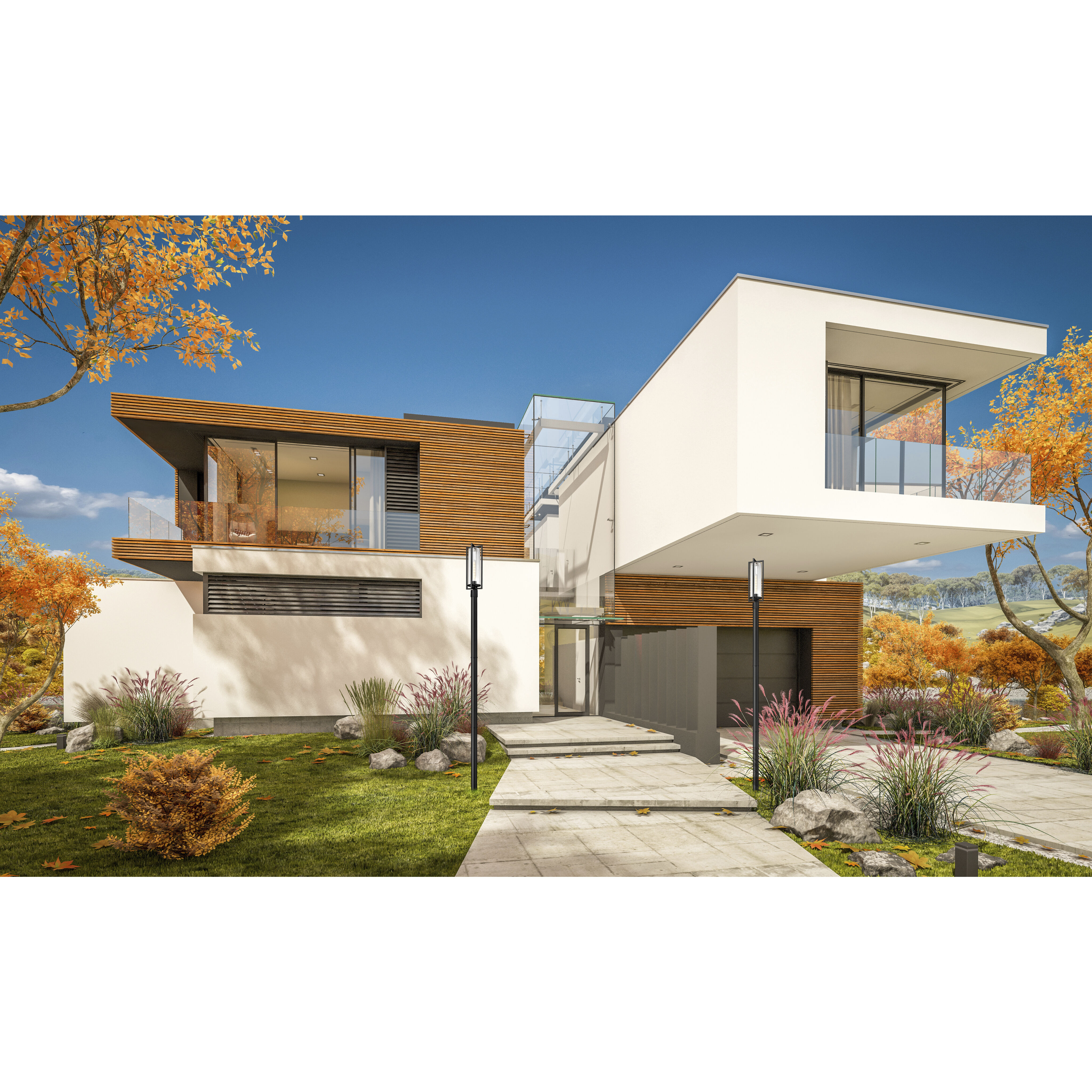 Aura 1 Light 119.75 inch Black Outdoor Post Mounted Fixture in G9