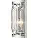 Mersesse 2 Light 11.5 inch Chrome Wall Sconce Wall Light in 2.42, Clear and Chrome