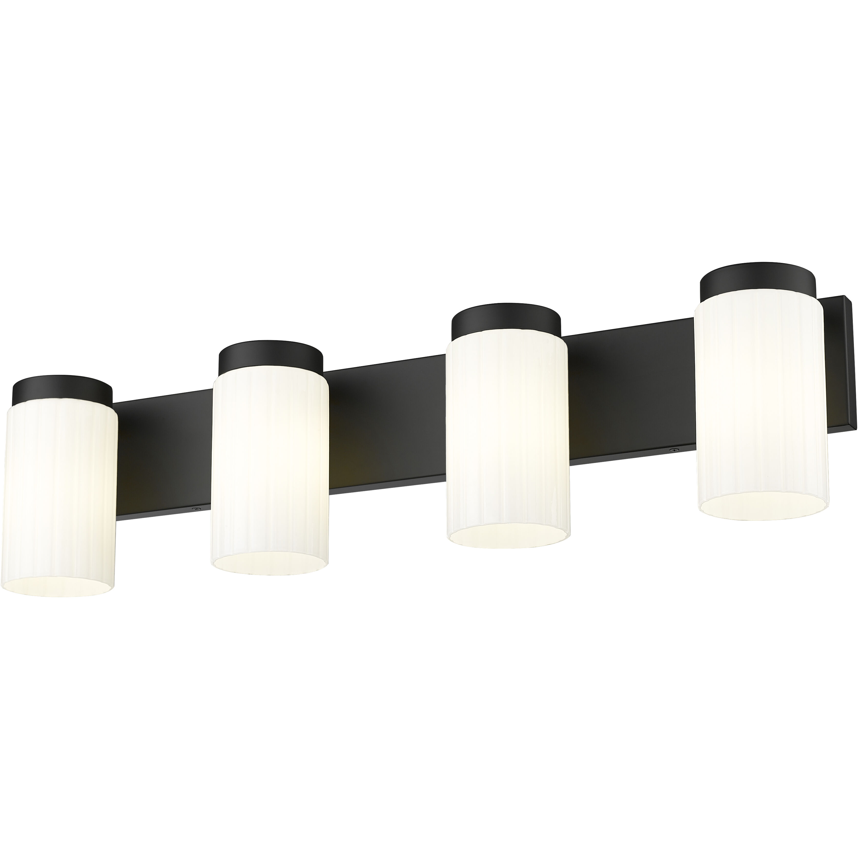 Burk 4 Light 30 inch Matte Black Bath Vanity Light Wall Light