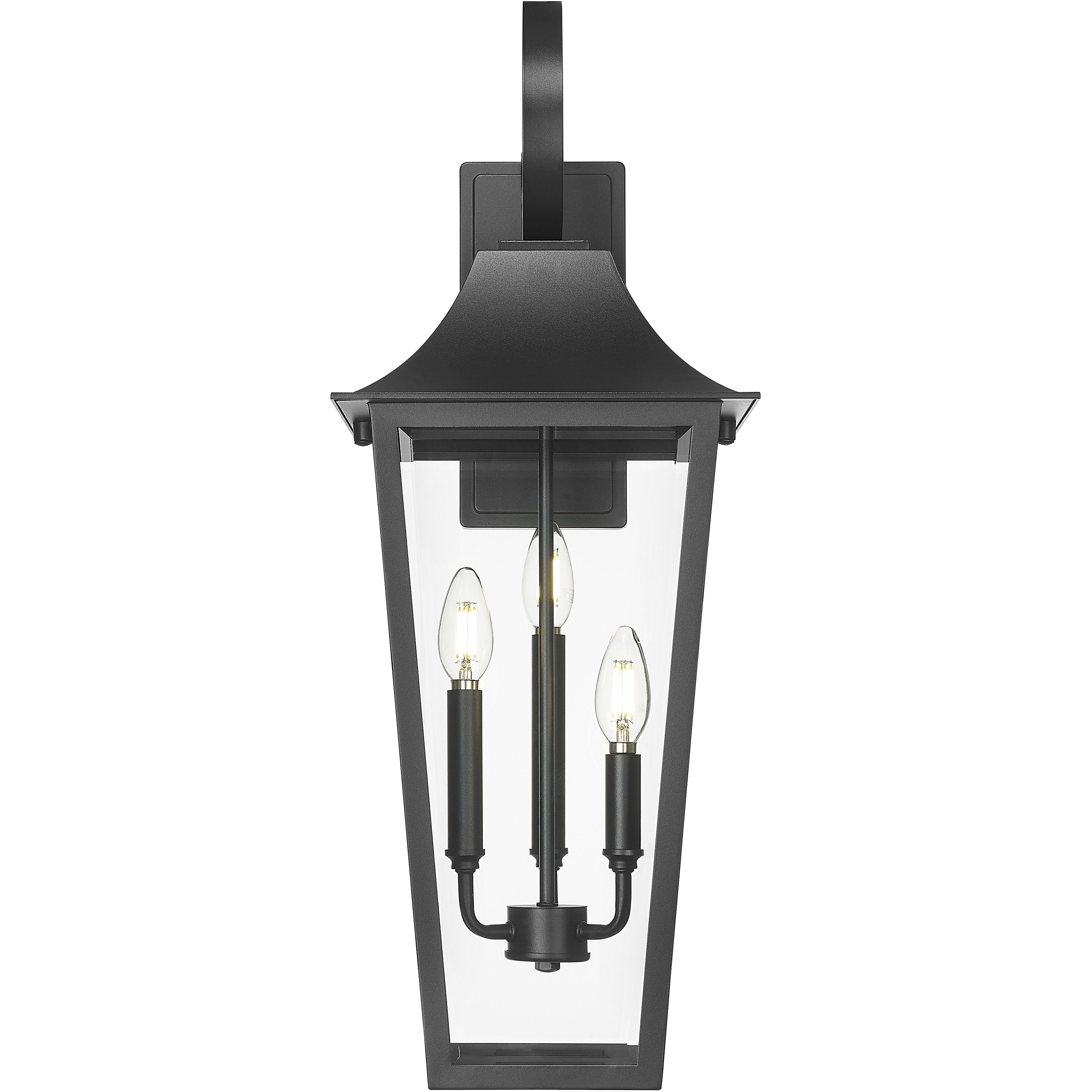 Gannon 3 Light 27.25 inch Black Outdoor Wall Light in G9