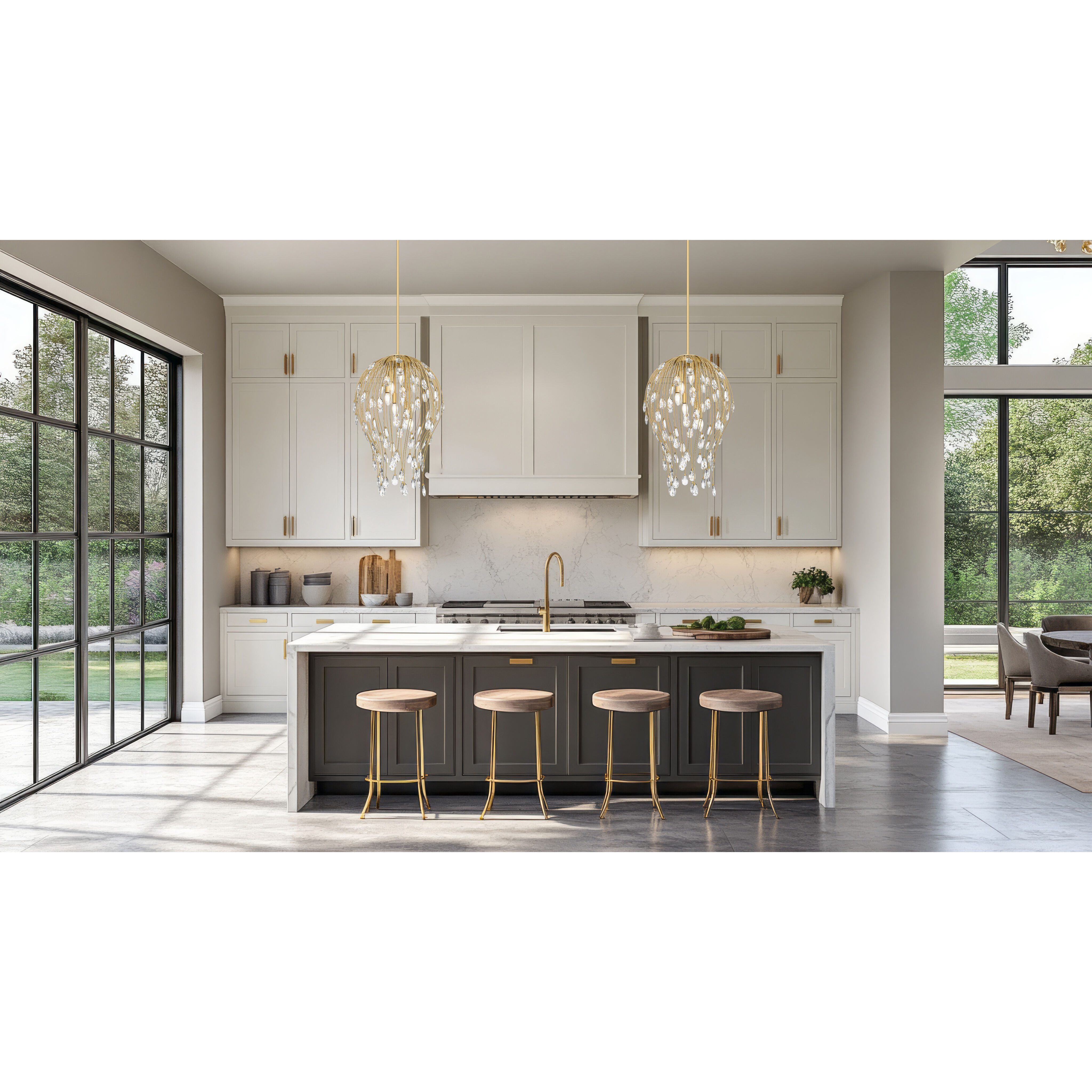 Gabriella Pendant Ceiling Light in Modern Gold