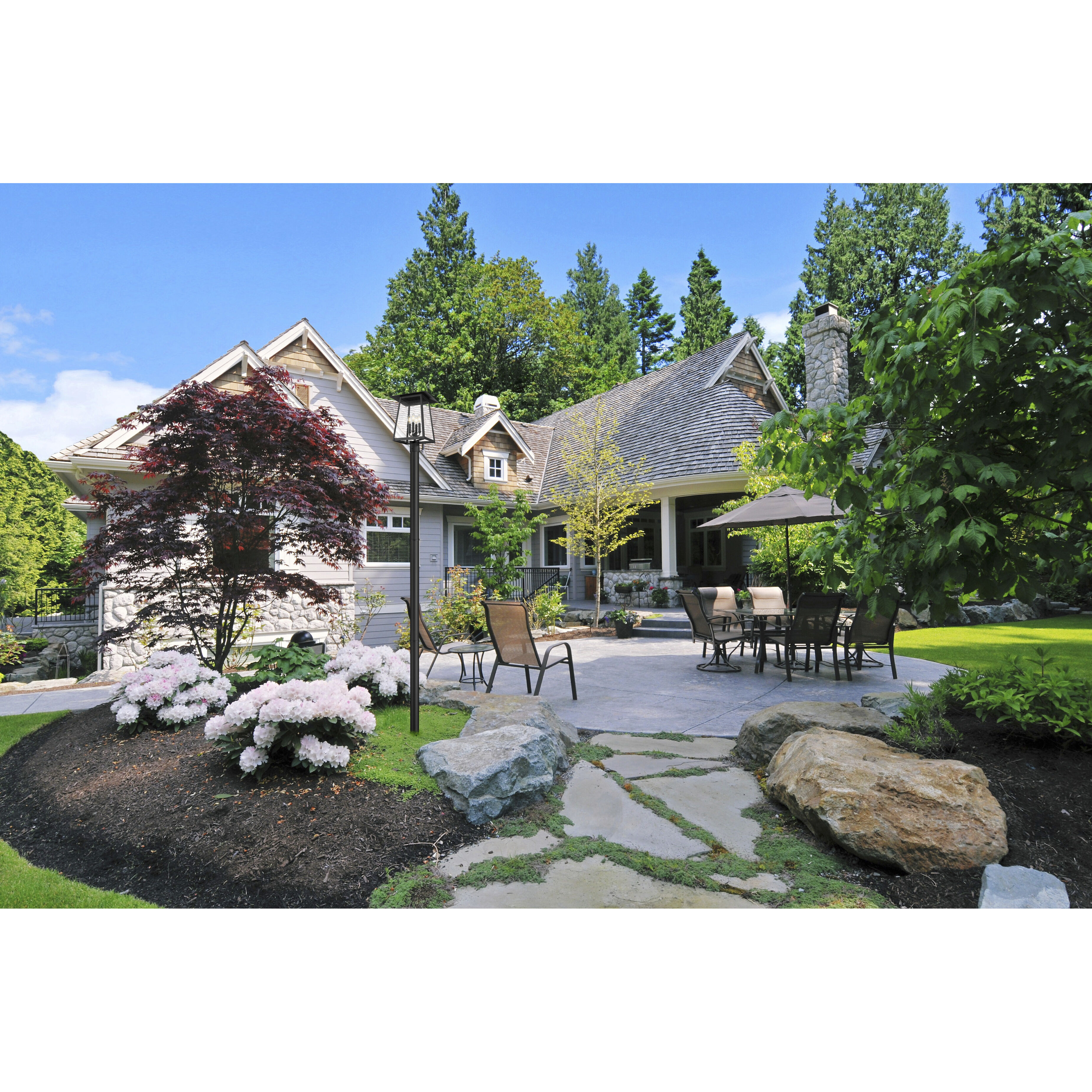 Rainer 4 Light 118.25 inch Black Outdoor Post Mounted Fixture in G9