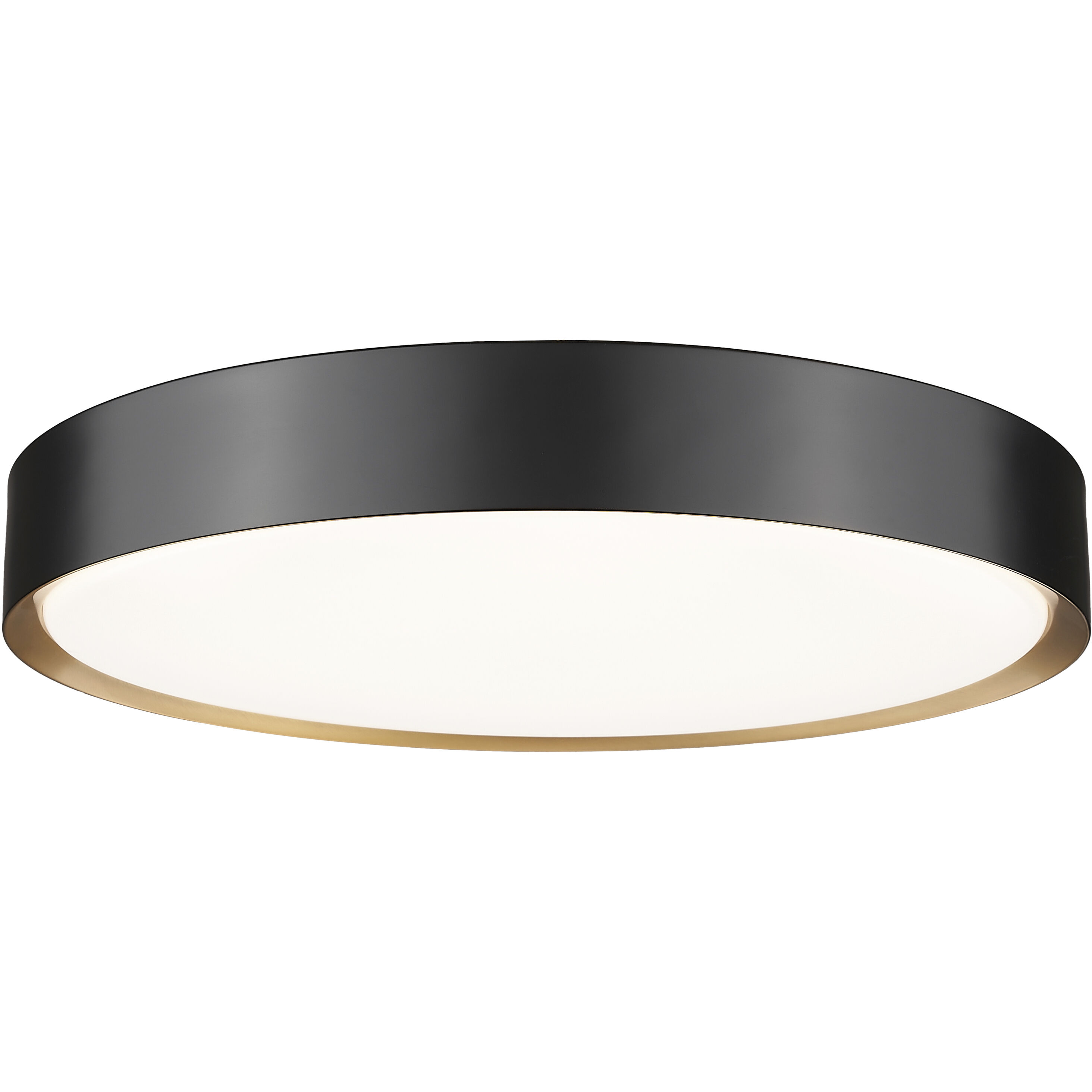 Kawan LED 20 inch Matte Black and Modern Gold Flush Mount Ceiling Light