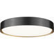 Kawan LED 20 inch Matte Black and Modern Gold Flush Mount Ceiling Light