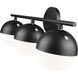 Realm Sphere 3 Light 24 inch Matte Black Bath Vanity Wall Light