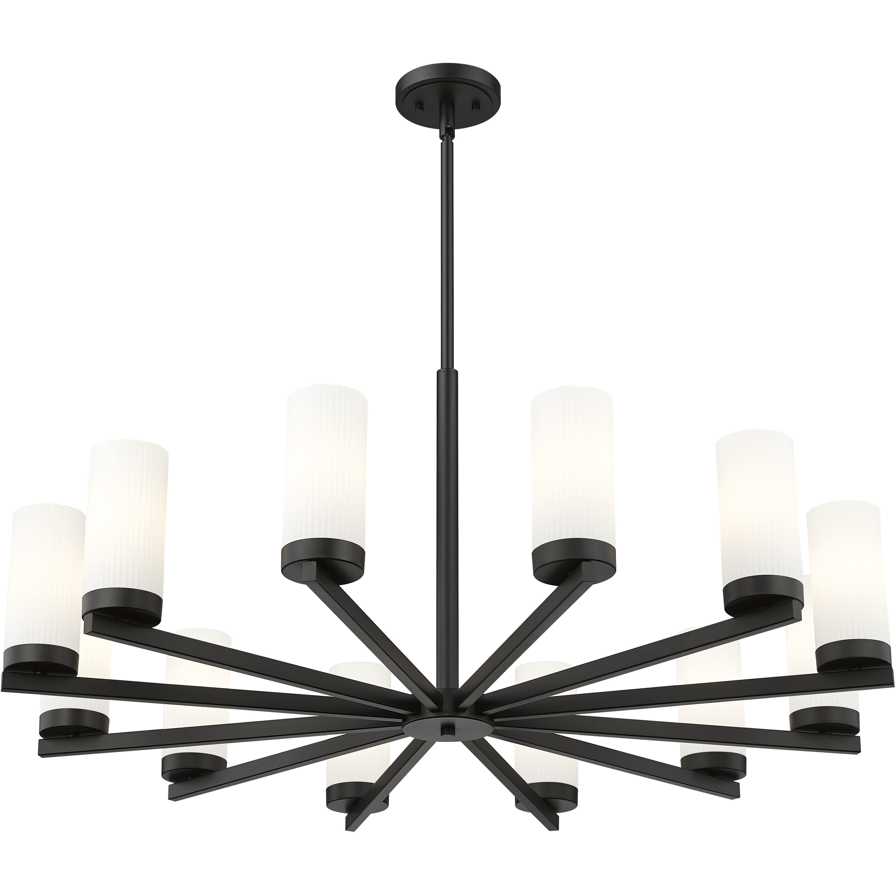 Danica 12 Light 39 inch Matte Black Chandelier Ceiling Light
