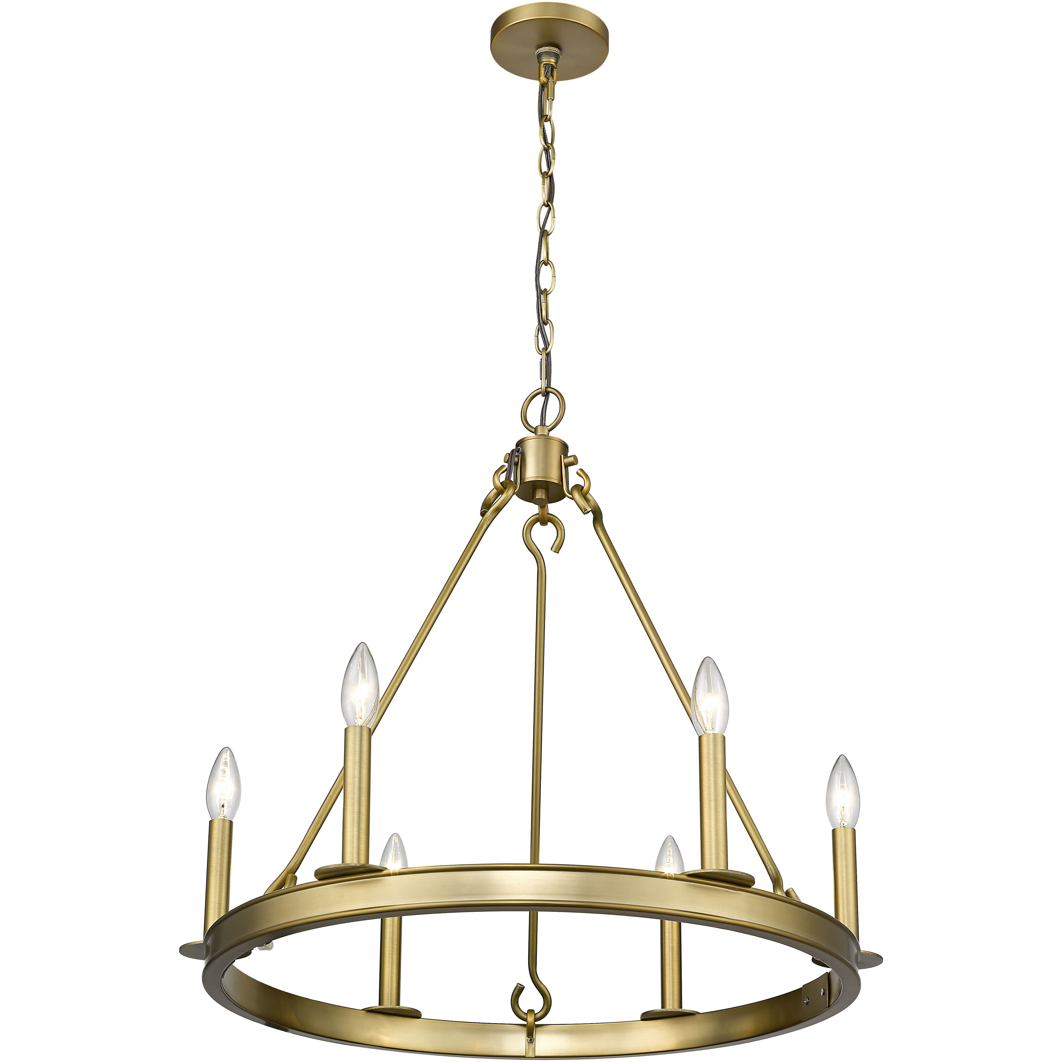 Barclay 6 Light 25 inch Olde Brass Chandelier Ceiling Light