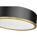 Bradley LED 16 inch Matte Black and Modern Gold Flush Mount Ceiling Light