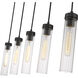 Beau 5 Light 42 inch Matte Black Linear Chandelier Ceiling Light