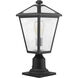 Talbot 1 Light 18.5 inch Black Outdoor Pier Mounted Fixture in Clear Beveled Glass