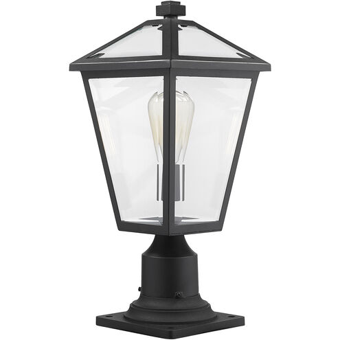 Talbot 1 Light 18.5 inch Black Outdoor Pier Mounted Fixture in Clear Beveled Glass