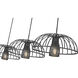 Valencia 3 Light 56 inch Matte Black Linear Chandelier Ceiling Light
