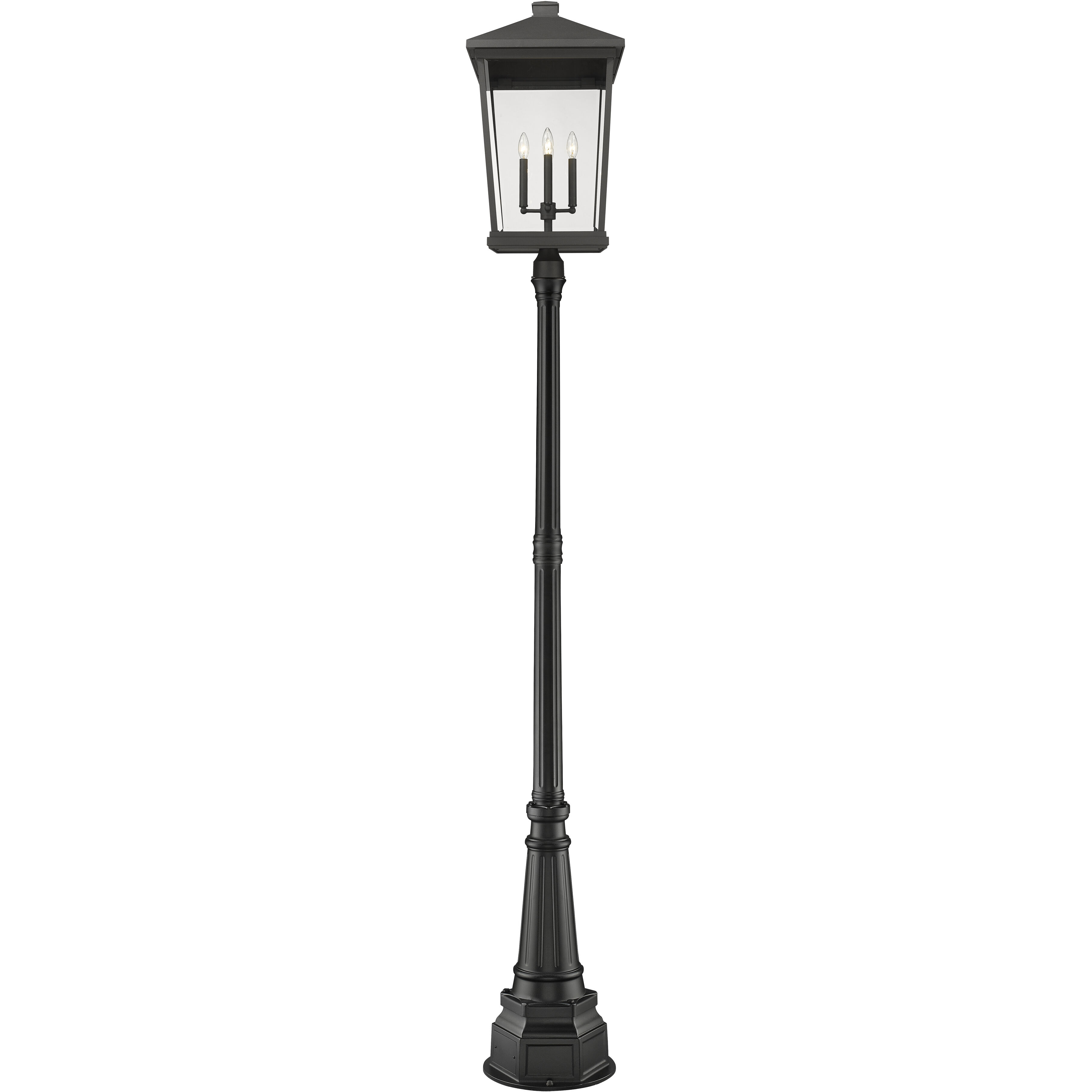 Beacon 4 Light 113.25 inch Black Outdoor Post Mounted Fixture
