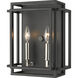 Titania 2 Light 10 inch Black and Brushed Nickel Wall Sconce Wall Light