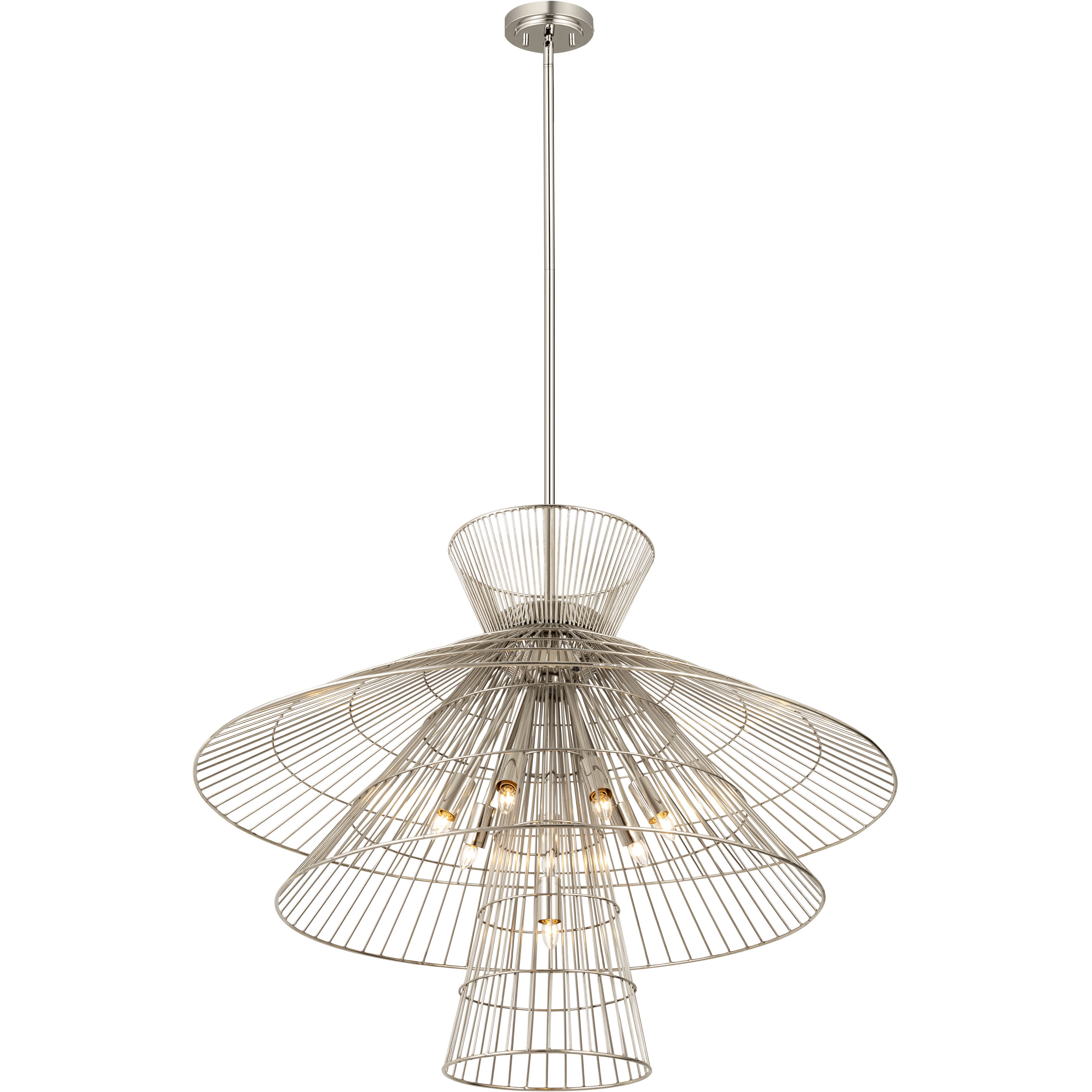 Alito 8 Light 35 inch Polished Nickel Chandelier Ceiling Light