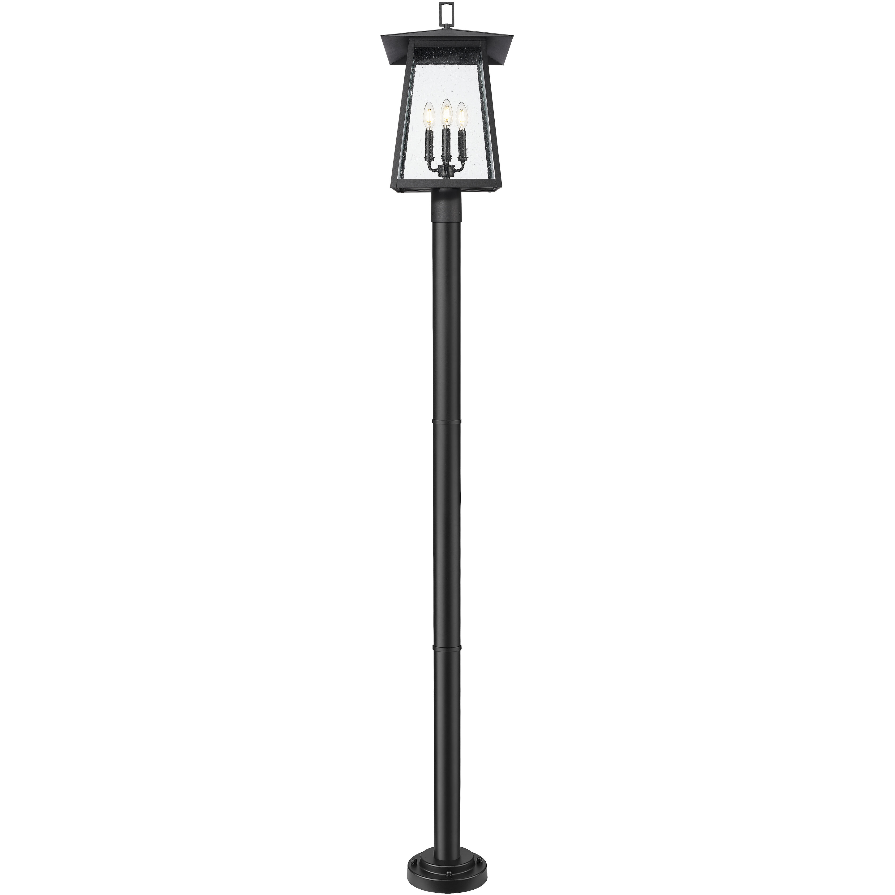 Rainer 4 Light 98 inch Black Outdoor Post Mounted Fixture in G9