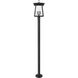 Rainer 4 Light 98 inch Black Outdoor Post Mounted Fixture in G9