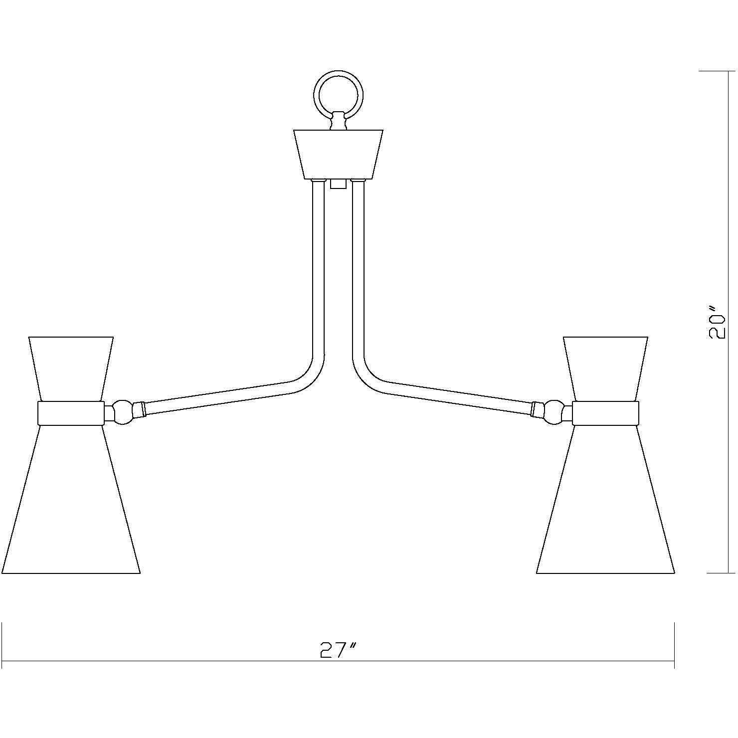 Soriano 5 Light 27 inch Matte Black and Heritage Brass Chandelier Ceiling Light