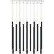 Forest LED 9.75 inch Chrome Chandelier Ceiling Light in 51, Matte Black Steel, 14