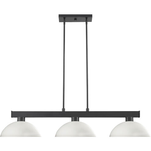 Cobalt 3 Light 46 inch Matte Black Billiard Ceiling Light in Matte Opal Glass