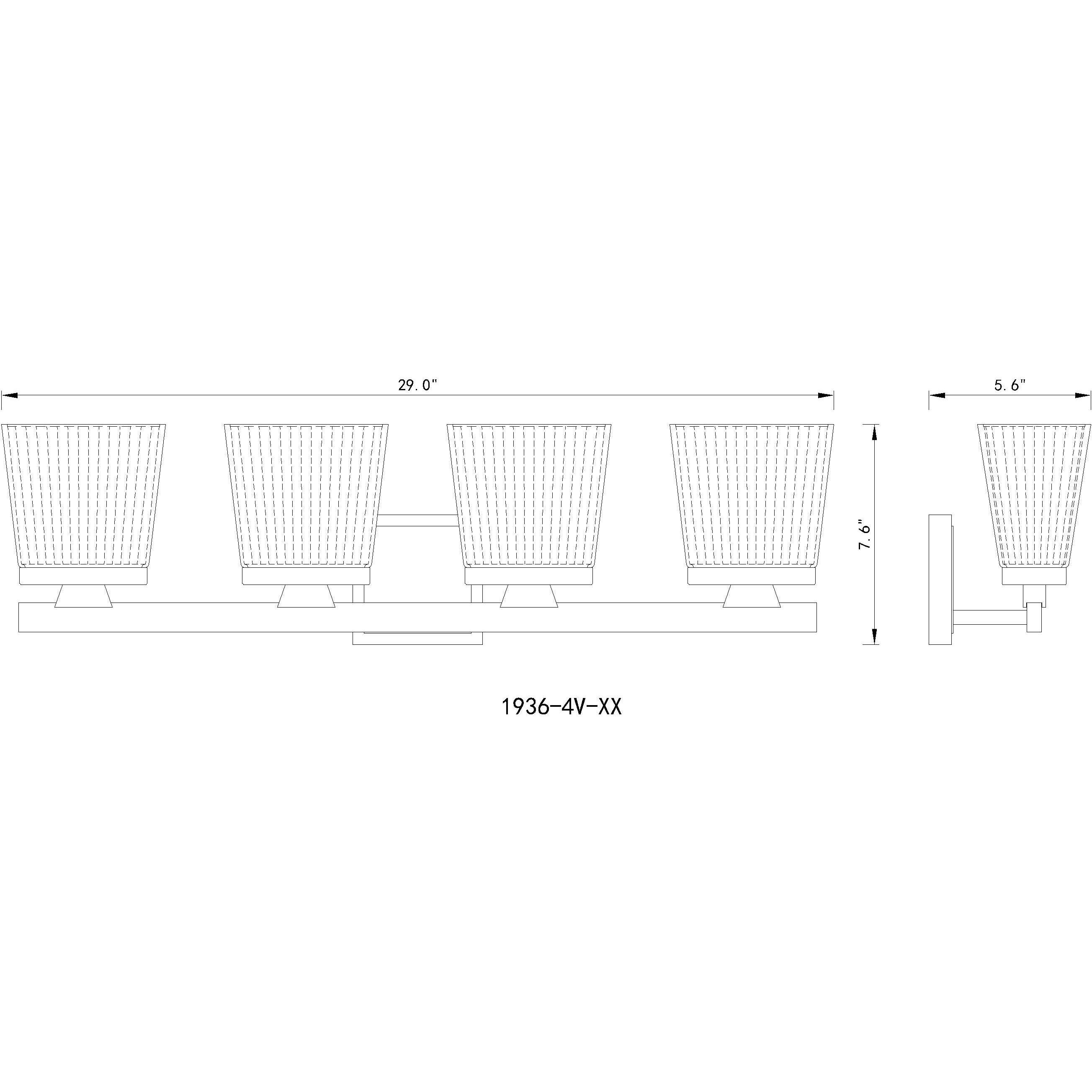 Astor 4 Light 29 inch Matte Black Vanity Wall Light