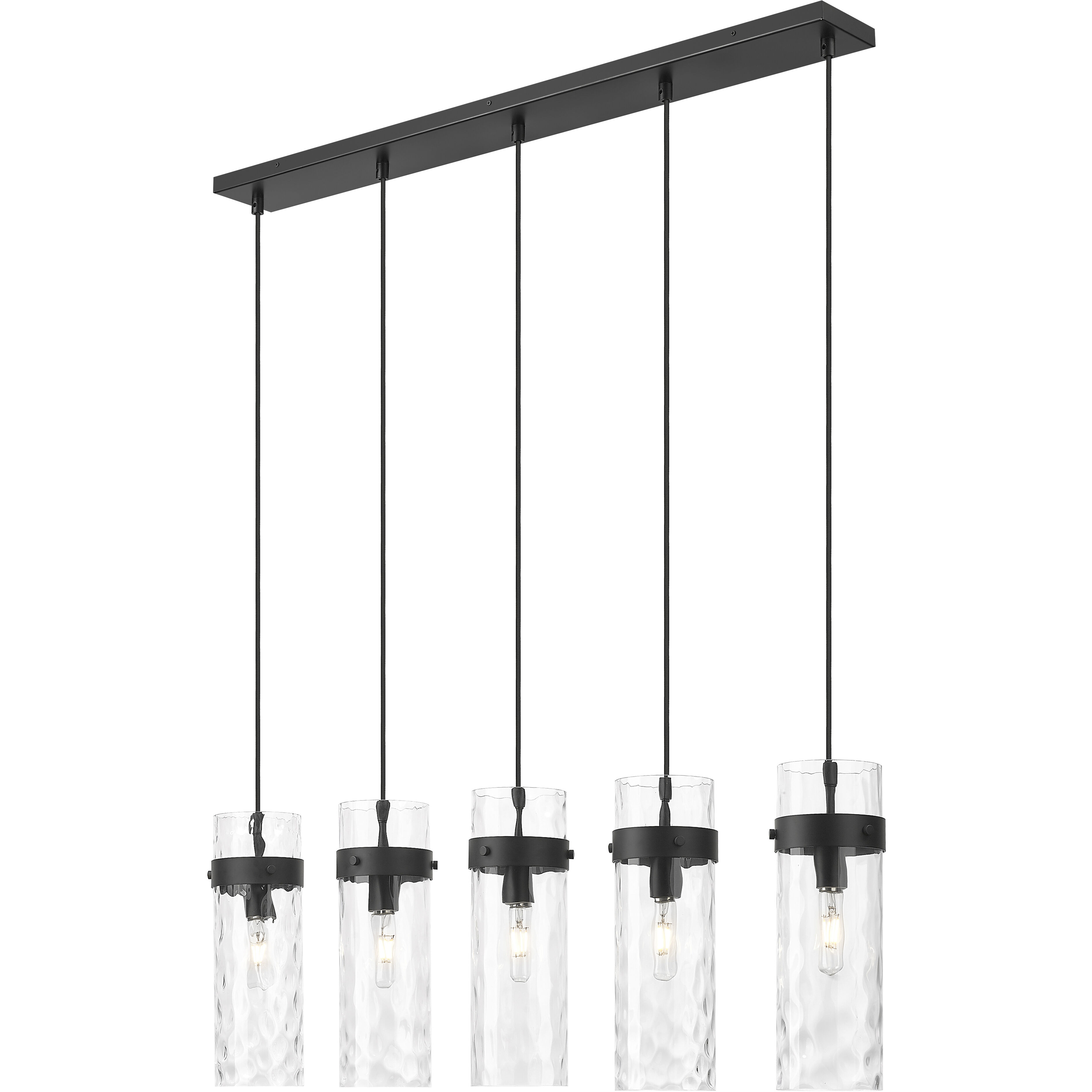 Fontaine Linear Chandelier Ceiling Light in Matte Black