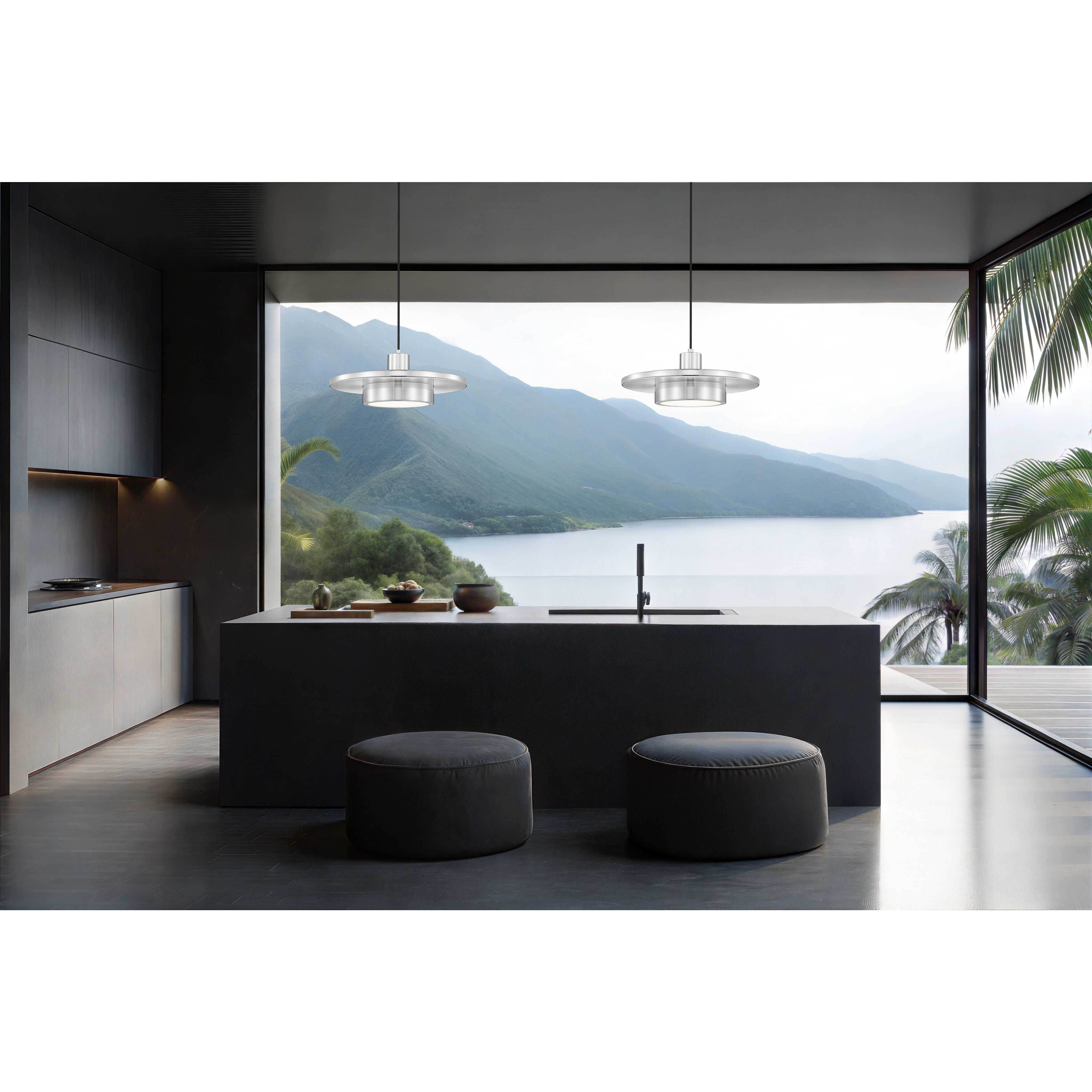 Ludo Pendant Ceiling Light in Brushed Nickel