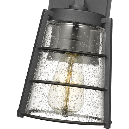 Helix 1 Light 9.25 inch Black Outdoor Wall Light