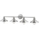 Casa 4 Light 36.5 inch Brushed Nickel Vanity Wall Light in Brushed Nickel Steel