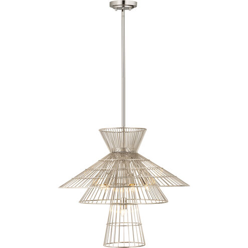 Alito 6 Light 25 inch Polished Nickel Chandelier Ceiling Light