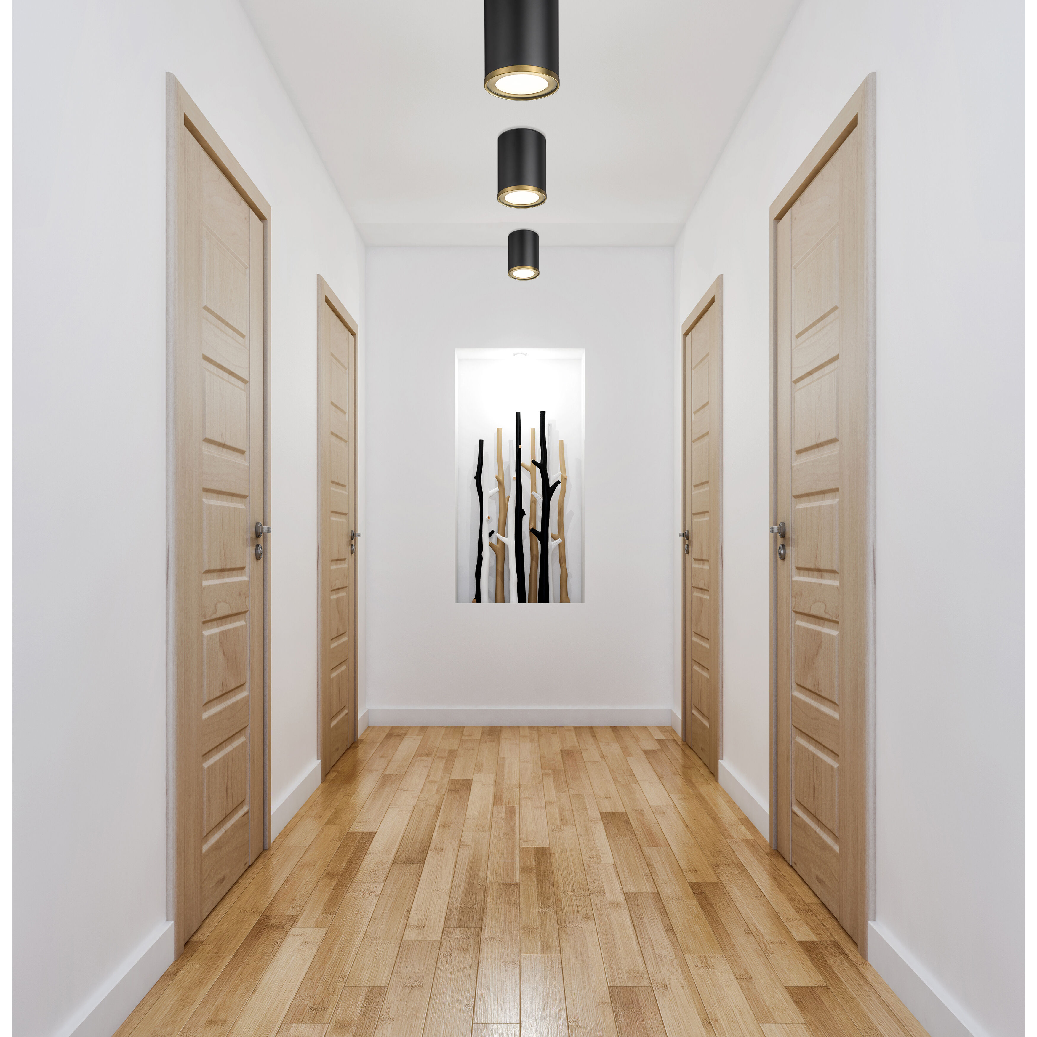 Arlo 1 Light 5.25 inch Matte Black and Rubbed Brass Flush Mount Ceiling Light