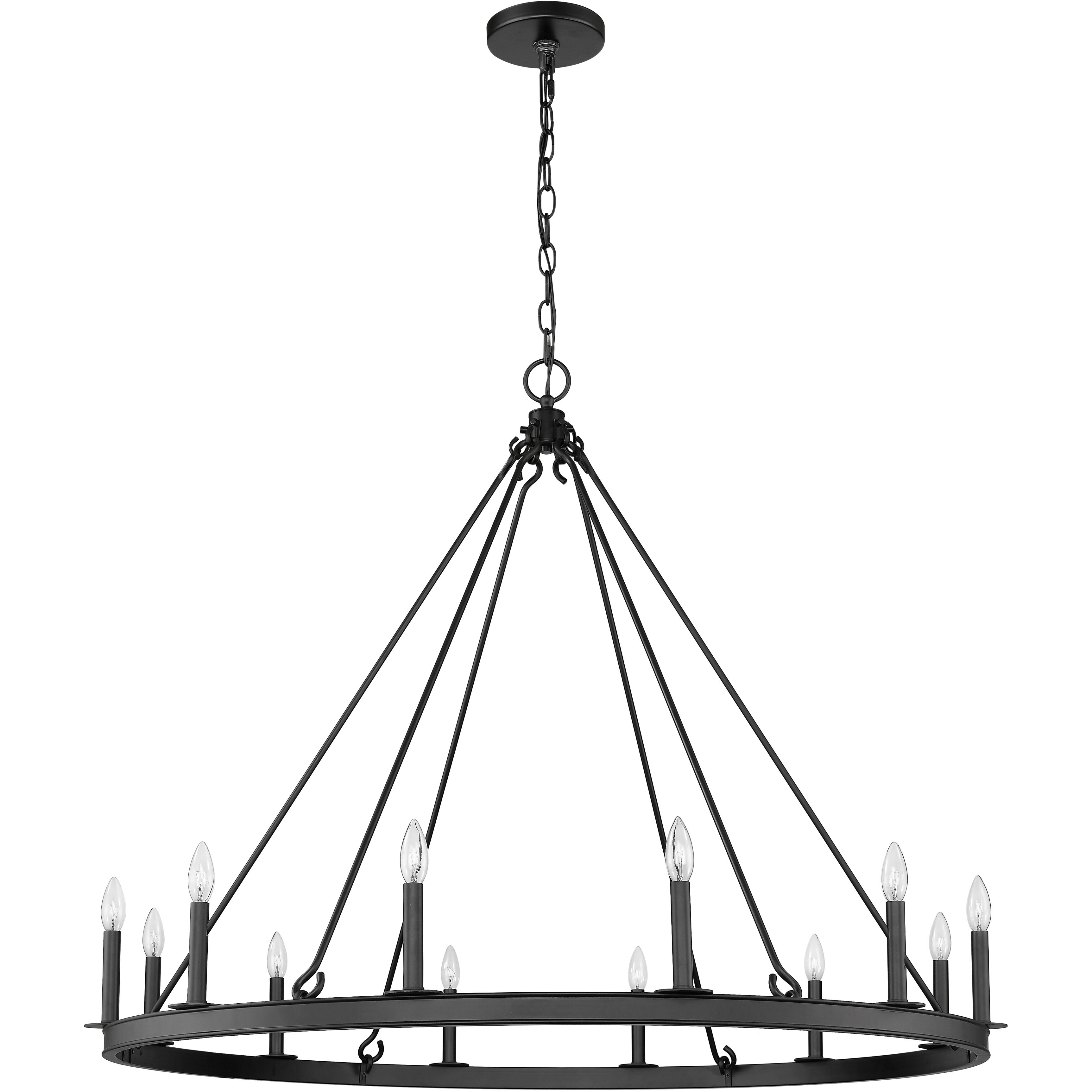 Barclay 12 Light 48 inch Matte Black Chandelier Ceiling Light