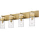 Fontaine 4 Light 34 inch Rubbed Brass Vanity Wall Light in Rubbed Bronze