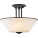 Jarra 3 Light 15 inch Bronze Semi Flush Mount Ceiling Light