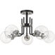 Parsons 5 Light 27 inch Matte Black and Brushed Nickel Semi Flush Mount Ceiling Light