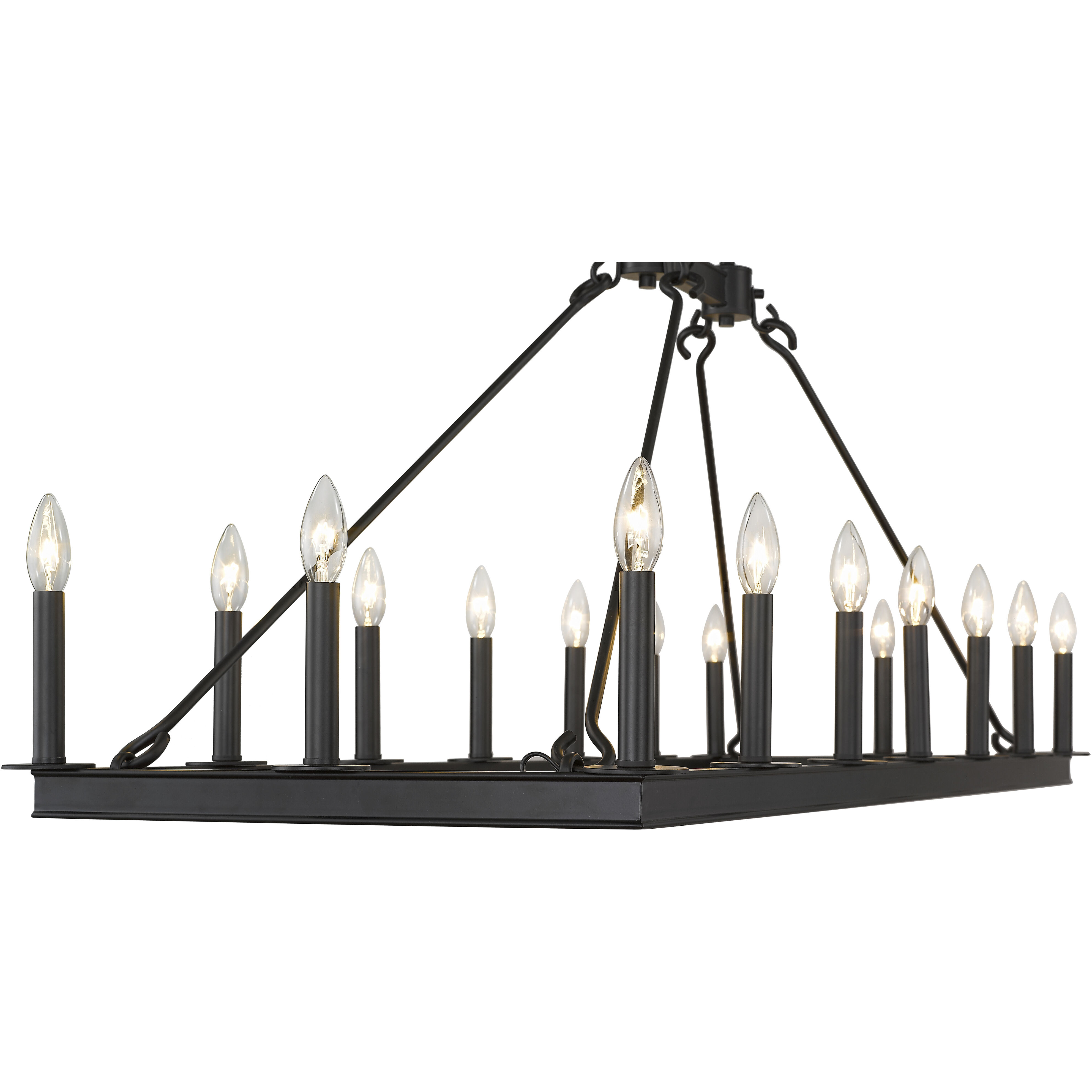 Barclay 16 Light 56 inch Matte Black Linear Chandelier Ceiling Light