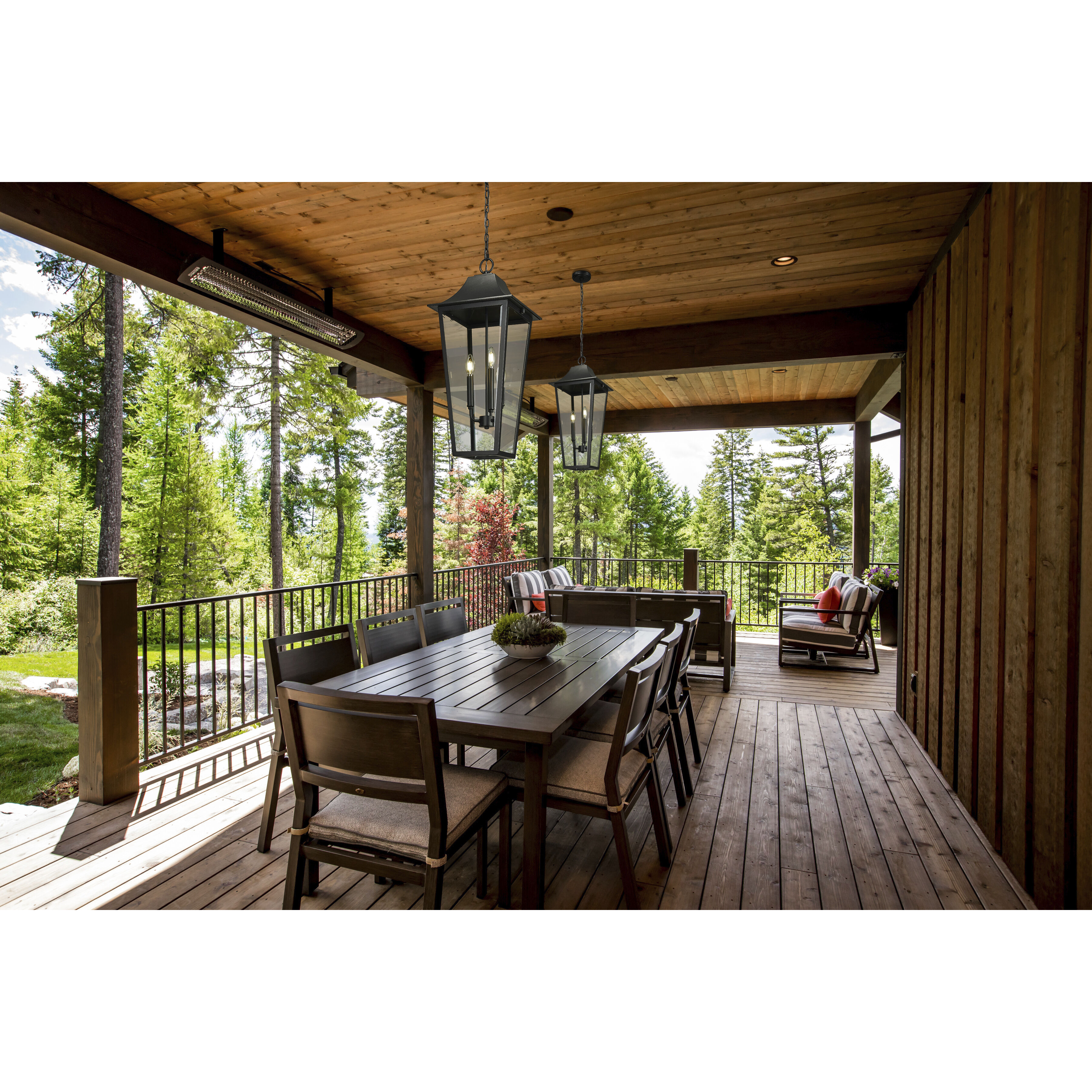 Gannon 3 Light 12 inch Black Outdoor Chain Mount Ceiling Fixture in G9