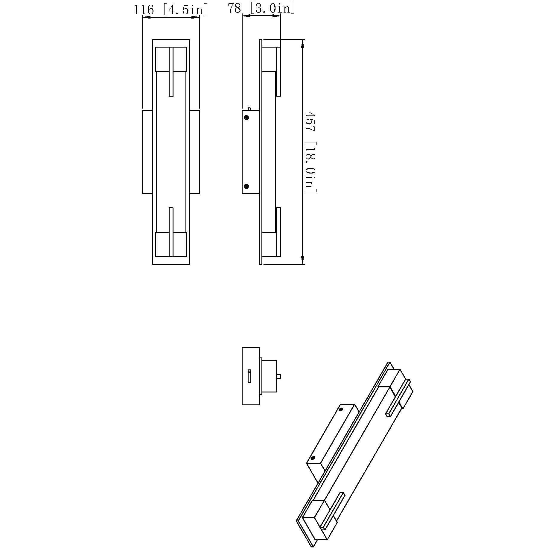 Chase LED 18 inch Matte Black Bath Vanity Light Wall Light