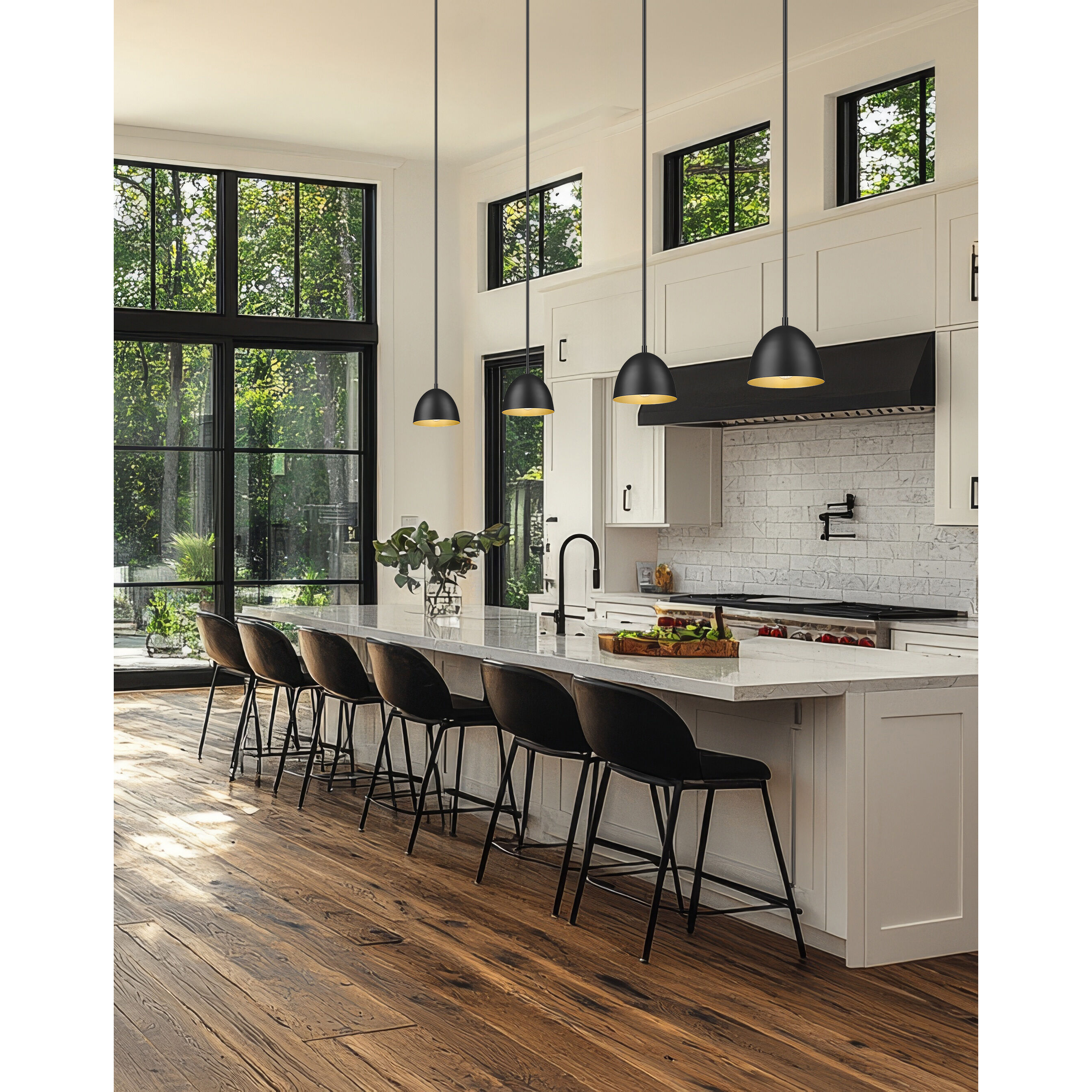 Vega Pendant Ceiling Light in Matte Black