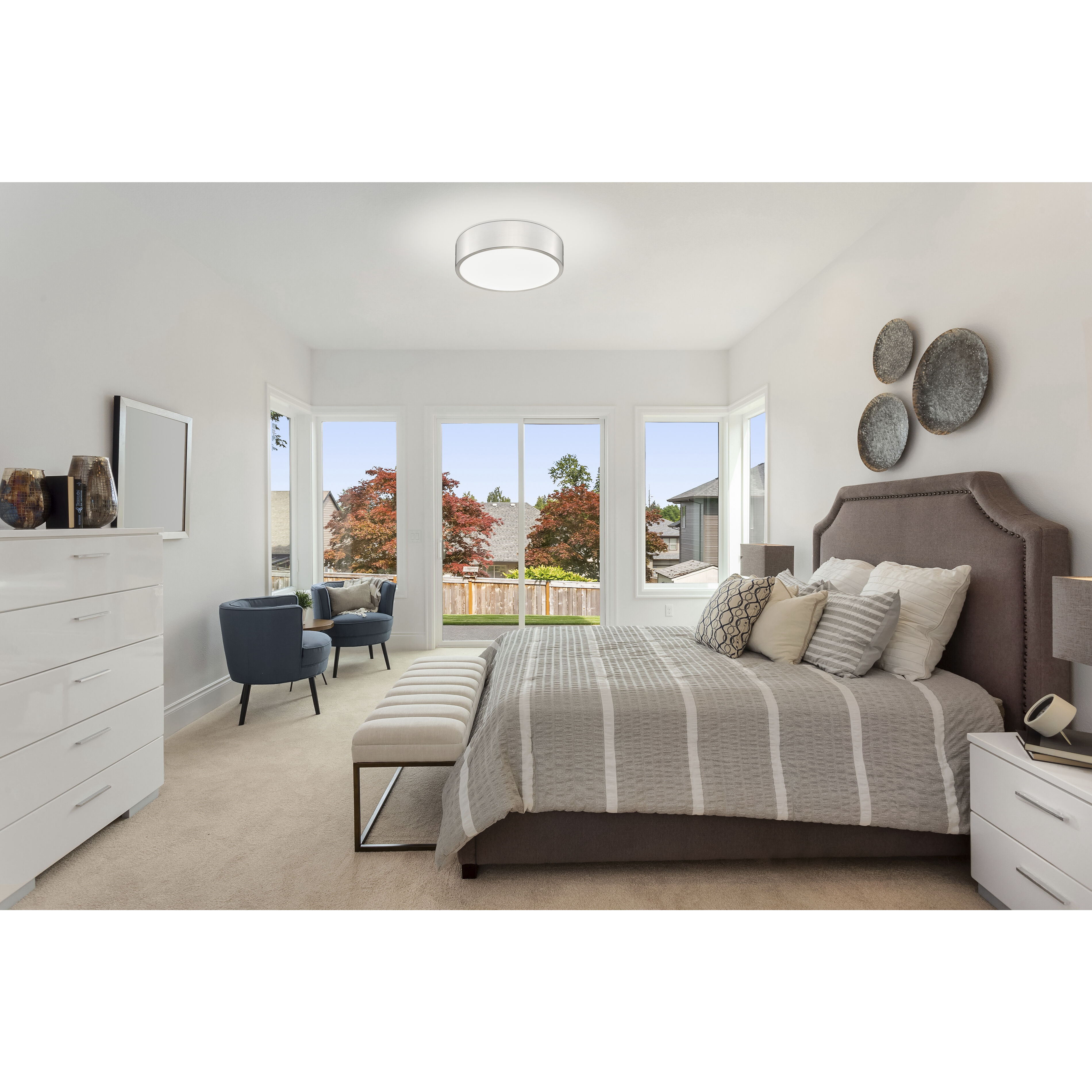 Coronado LED 16 inch Brushed Nickel Flush Mount Ceiling Light