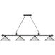 Cordon 4 Light 81.25 inch Bronze Plate Billiard Ceiling Light in Brushed Nickel Steel