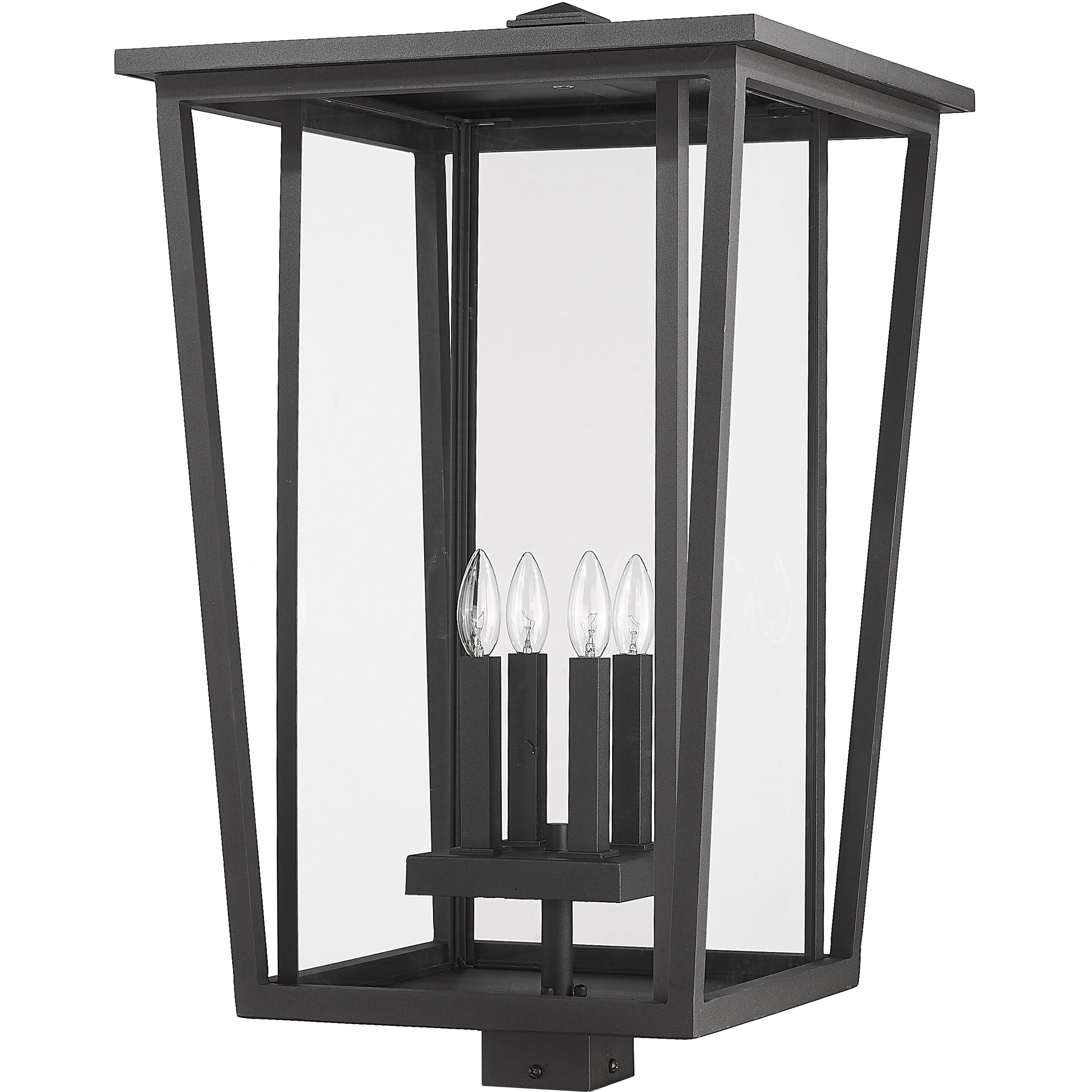 Seoul 4 Light 29.25 inch Black Outdoor Post Mount Fixture
