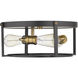 Halcyon 3 Light 16.25 inch Bronze and Heritage Brass Flush Mount Ceiling Light