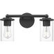 Thayer 2 Light 16 inch Matte Black Vanity Wall Light