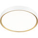 Kawan LED 20 inch Matte White and Modern Gold Flush Mount Ceiling Light