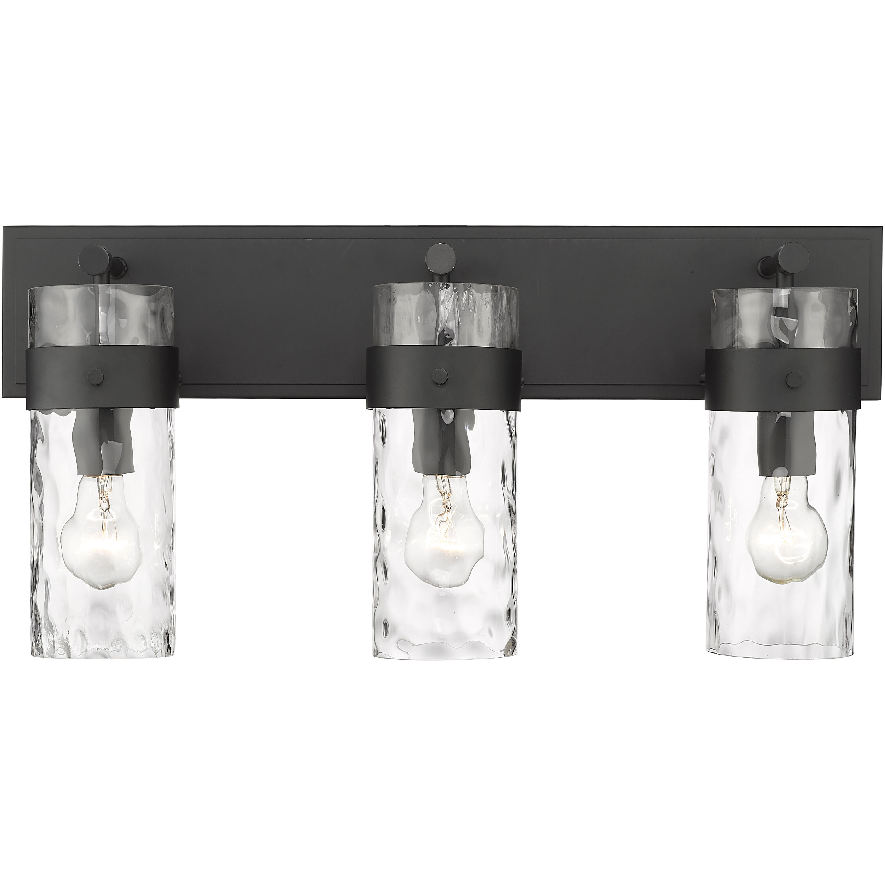Fontaine 3 Light 24 inch Matte Black Vanity Wall Light