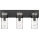 Fontaine 3 Light 24 inch Matte Black Vanity Wall Light